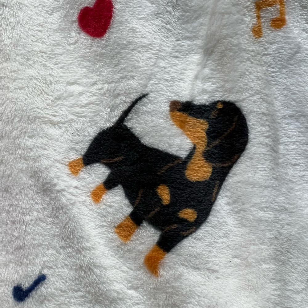 Dachshund DJ Plush Throw Blanket - Picture 4 of 7